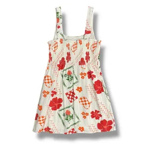 Japna Linen‎ Blend Floral Smocked Back Sundress Women’s L Summer thumbnail 5