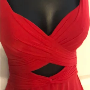 Red Cutout Maxi Dress Sleeveless Formal Evening Gown Size 0 thumbnail 8