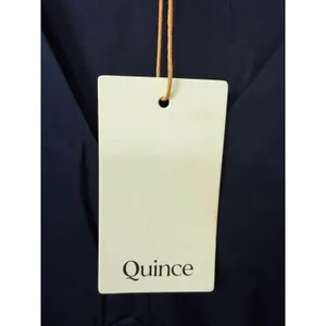 NWT Quince Silk Dress Women Size S Navy Blue V-Neck Puff Sleeve Washable Silk thumbnail 7