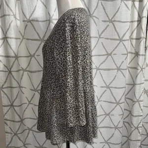 Leopard Print Long Sleeve Top Black Size M thumbnail 5