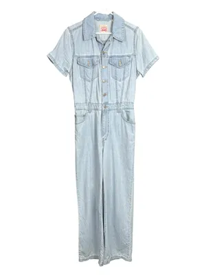 Levi’s Type III Short Sleeve Denim Jumpsuit Light Wash Small thumbnail 3