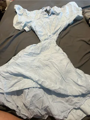 Tularosa Light Blue Flutter Sleeve Fit-and-Flare Dress thumbnail 4
