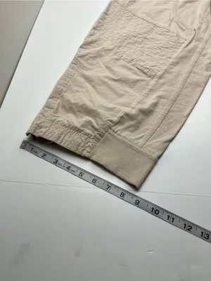 Daily Practice Beige‎ Cream Cropped Pants Womens Size Medium Petite Wide Leg thumbnail 9
