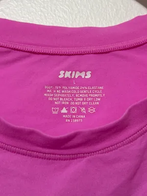 Skims Fits Everybody Super Cropped T-Shirt Pink Size Large thumbnail 3
