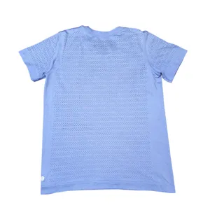 Lululemon‎ Breeze By Short Sleeve Women 4 Blue Excellent Mesh Vent Workout thumbnail 6