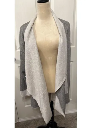 Cozy Casual Waterfall Drape Open Longline Cardigan, XL thumbnail 1