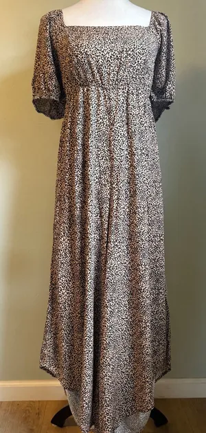 Mi ami Leopard Cutout Back jumpsuit‎ boho animal whimsi Y2K Flowy leopard print thumbnail 1