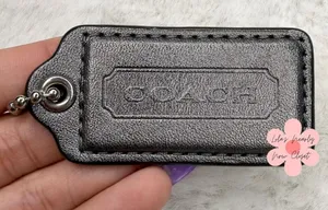 2" COACH Silver Fob Bag Charm Hang tag Hangtag thumbnail 1