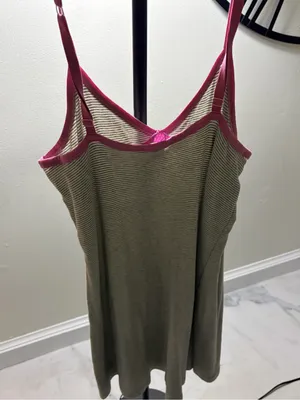 PINK Victoria's Secret Grey Striped Cami with Pink Trim thumbnail 7