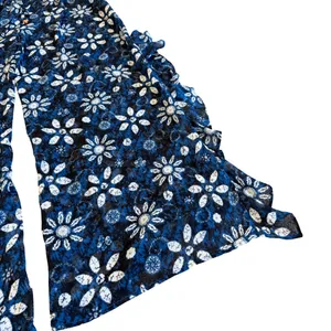 Bleu Rod Beattie Split Leg Swimsuit Coverup Pants Sheer Beach Floral Ruffle Med thumbnail 13