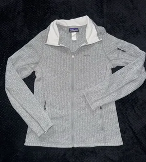 Patagonia Women's Light Gray Cable Jacket Full Zip Size Medium thumbnail 1
