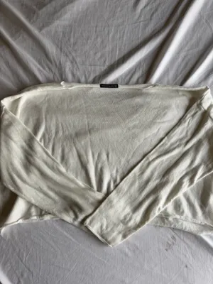 white brandy off the shoulder cropped sweater thumbnail 2