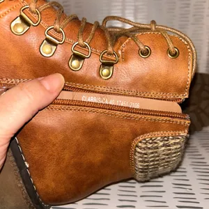 Patrizia Women's Clarris Brown Lace Up Zip‎ Combat Boots Knit Collar Size 40 9 thumbnail 7