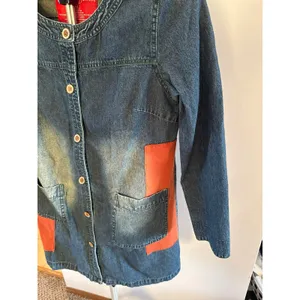 Rustic‎ Denim Women's Patchwork Long Sleeve Button down Dress Size Medium thumbnail 4