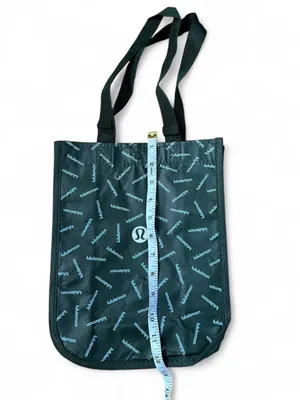 Lululemon Black Logo Tote Bag Reusable Shopper Minimal Gym Aesthetic Carryall OS thumbnail 2