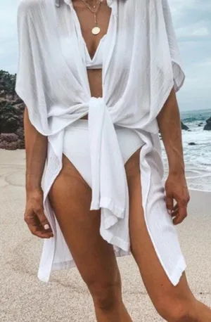 L*SPACE Anita Cover Up in White Size Medium / Large thumbnail 1