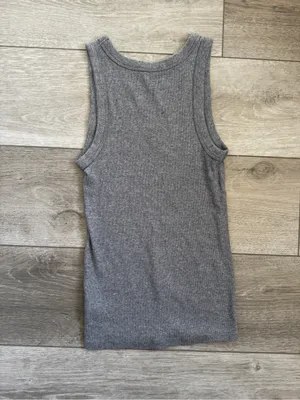 a new day Gray Ribbed Tank Top thumbnail 2