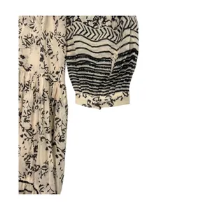By Anthropologie Talulah Tiered Midi Dress Womens Small Beige Sheer Peasant Boho thumbnail 9