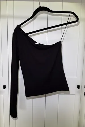 Melrose and Market Ribbed One Shoulder Top thumbnail 1