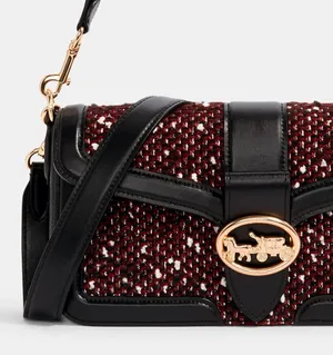 Coach Tweed Georgie Shoulder Bag Smooth Leather thumbnail 4