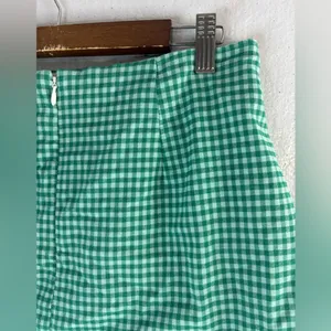Urban Outfitters M Gingham Check Pocketed Mini Skirt in Kelly Green thumbnail 4