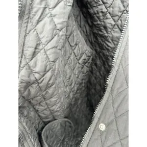 Garnet‎ Hill Black Essential Quilted Coat Snap Zip Removable Hood Sz 14 Pockets thumbnail 7