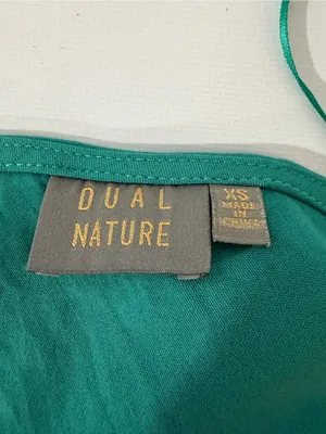 Dual Nature Green Belted V-Neck Knee Length Dress - Size XS thumbnail 3