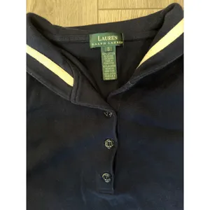 VTG Lauren Ralph Lauren Old Money Marine Ribbed Knit Cotton Maxi Dress Navy S thumbnail 5