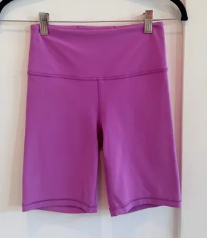 Athleta High-Rise Bike Shorts Buttery Soft Material Color Magenta Size XS thumbnail 1