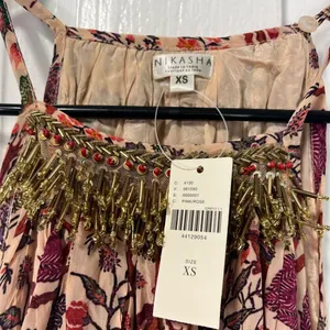 NWT Anthropologie Nikasha Beaded Bohemian Halter Maxi Dress XS thumbnail 6