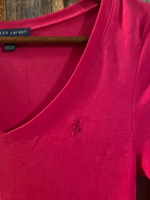 Polo Ralph Lauren V-neck t-shirt pink size medium thumbnail 6