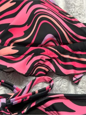 Joybik Bikini Set — Pink, Black & Purple Abstract Print — Size S — NWT thumbnail 2
