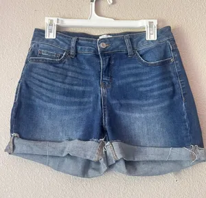 Casual Cuffed Dark Blue Denim Jean Shorts Size 6 thumbnail 1