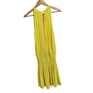 Ramy Brook Paris Blouson Yellow mini Dress Sleeveless Smocked size Medium $345‎ thumbnail 9