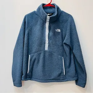 The North Face Jacket 1/4 Snap Fleece Pullover Sweater Jacket blue Large thumbnail 1