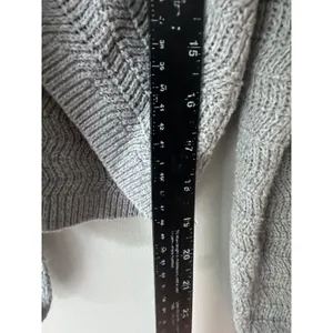 Hollister Women Gray Open Back Tie Knot Cropped Sweater XS Long Sleeve Textured thumbnail 5