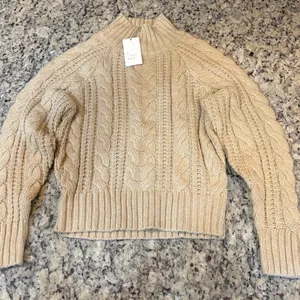 a new day Beige Cable Knit Turtleneck Sweater thumbnail 1