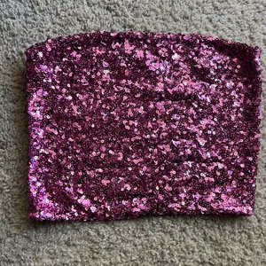 Free People Fuchsia Sequin Strapless Tube Top thumbnail 2