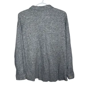 Bohme Polgram by Wellmade Inc.Gray Woven Schacket frayed hems Button down Size M thumbnail 2