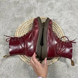 Dr. Martens Women’s Pascal Cherry Shiraz Buttero Leather 8-Eye Boots Size 6 thumbnail 4