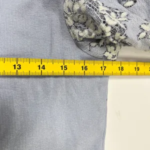 NWOT Anthropologie DOLAN Lace Puff-Sleeve Top Blue Size L Long sleeve thumbnail 15