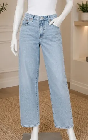 Abercrombie & Fitch Womens The 90s Relaxed Jean High Rise Light Wash 28/6S thumbnail 1