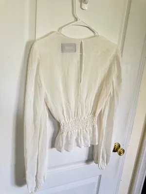 Reformation Ivory Farrow Blouse thumbnail 5