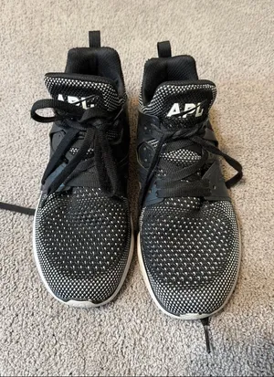 APL Black & White Knit High-Top Sneakers - Sporty Knit Design thumbnail 1