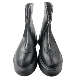 Just Fab Bria Women's Black Faux Leather Zip Up Platform Combat Boots Size 7.5 thumbnail 2