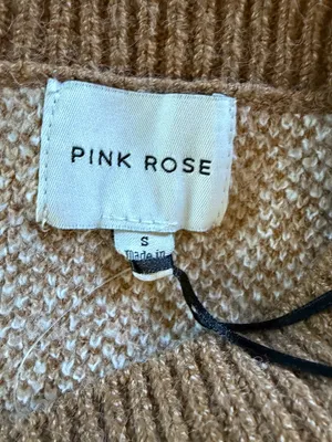 Pink Rose Tan Neutral Argyle Sweater Vest Top Size Small thumbnail 7