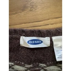 Old‎ Navy Fair Isle Sweater V Neck Pullover Lambswool Sz Large Holiday Christmas thumbnail 3