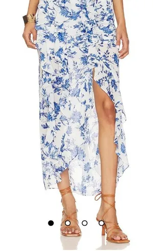 Free People Maxi skirt floral fall style flowy ruffle‎ boho Y2K size 12 thumbnail 1