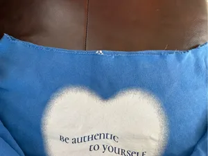 PacSun Off the Shoulder Be Authentic to Yourself Blue Crewneck Sweatshirt thumbnail 3