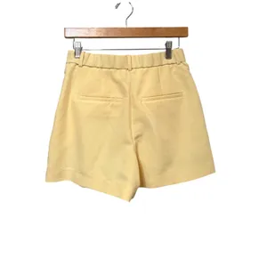 Abercrombie & Fitch Women 2 26 Pale Yellow Pleated High Rise Tailored‎ Shorts thumbnail 2